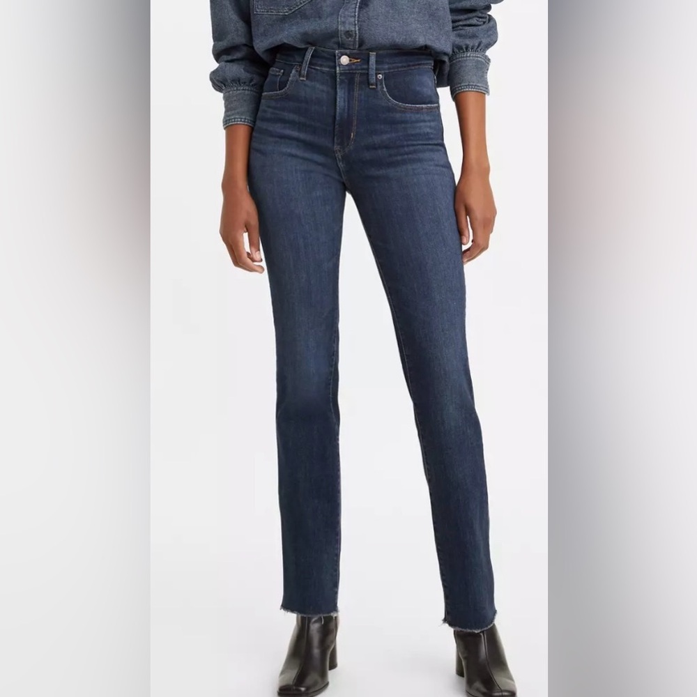 Levi's “New” 724 Women's Dark Blue High Rise, Slim Straight Jeans